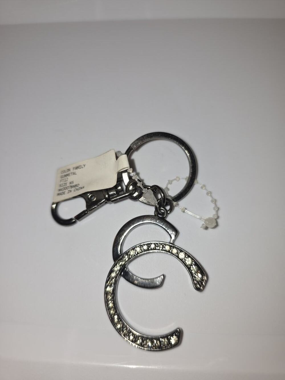 Designer Logo Keychain with Rhinestones